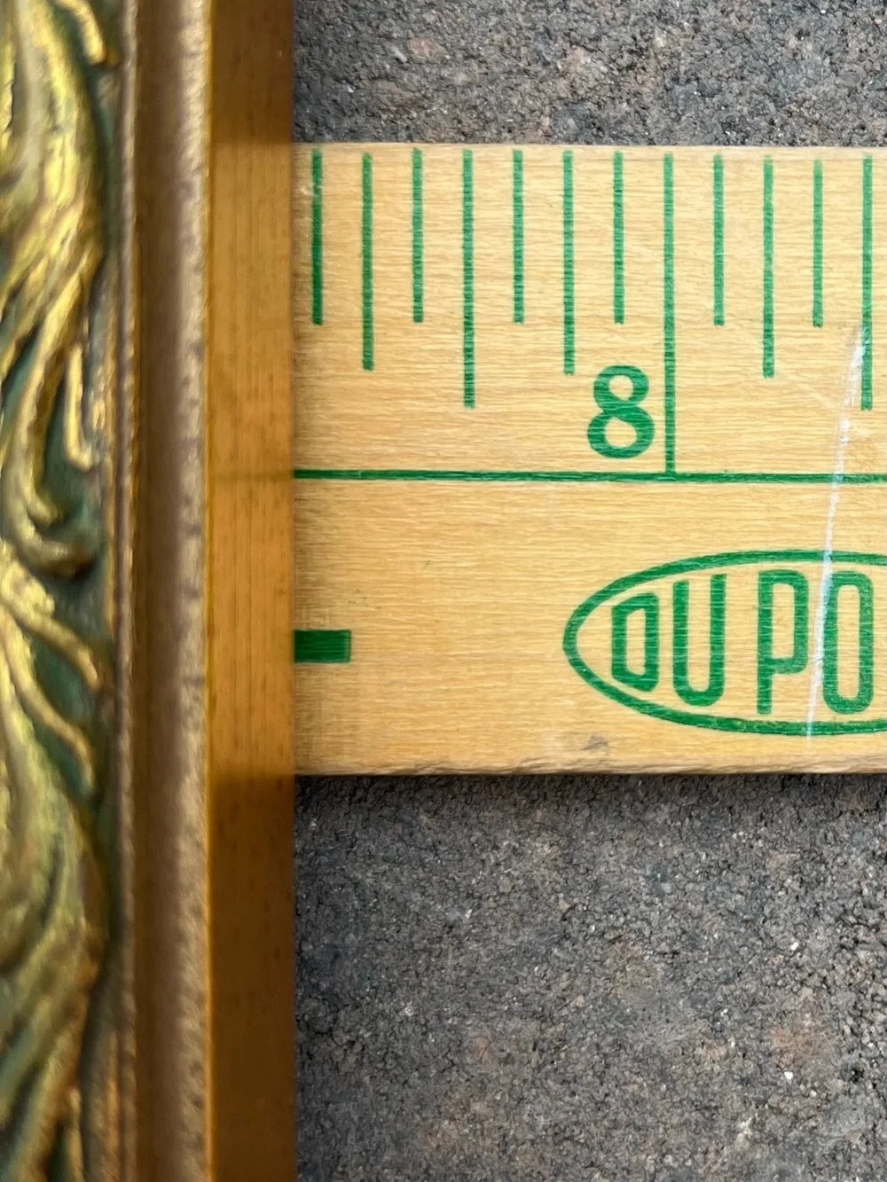 Vintage Ornate Gilt & Verdigris Ivy Scroll Tabletop Photo Frame 3.5